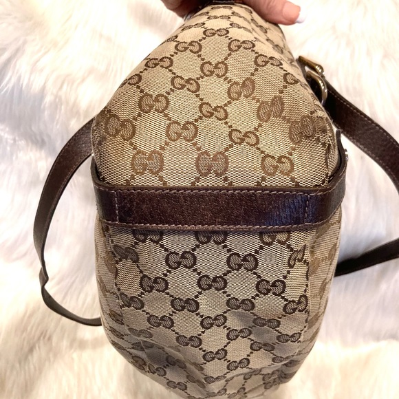 GREAT CONDITION! Authentic Gucci Abbey GG Monogram Shoulder Bag Tote  #4.1v - Picture 13 of 16